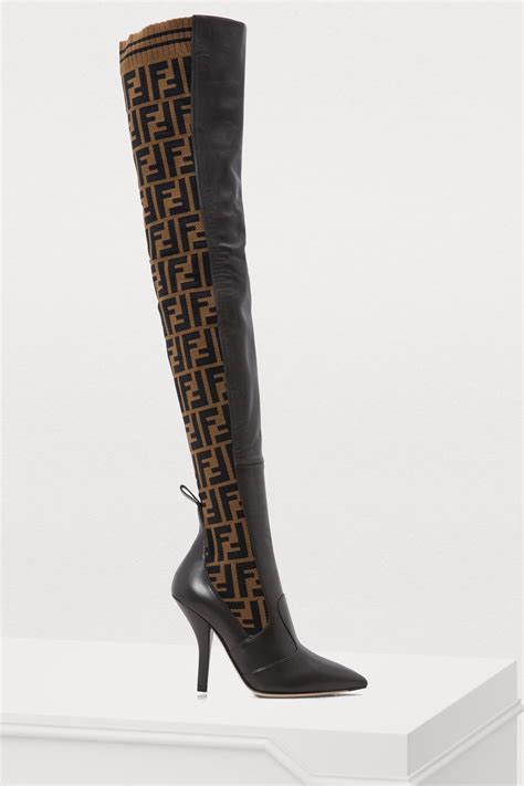 Fendi thigh high boots heels